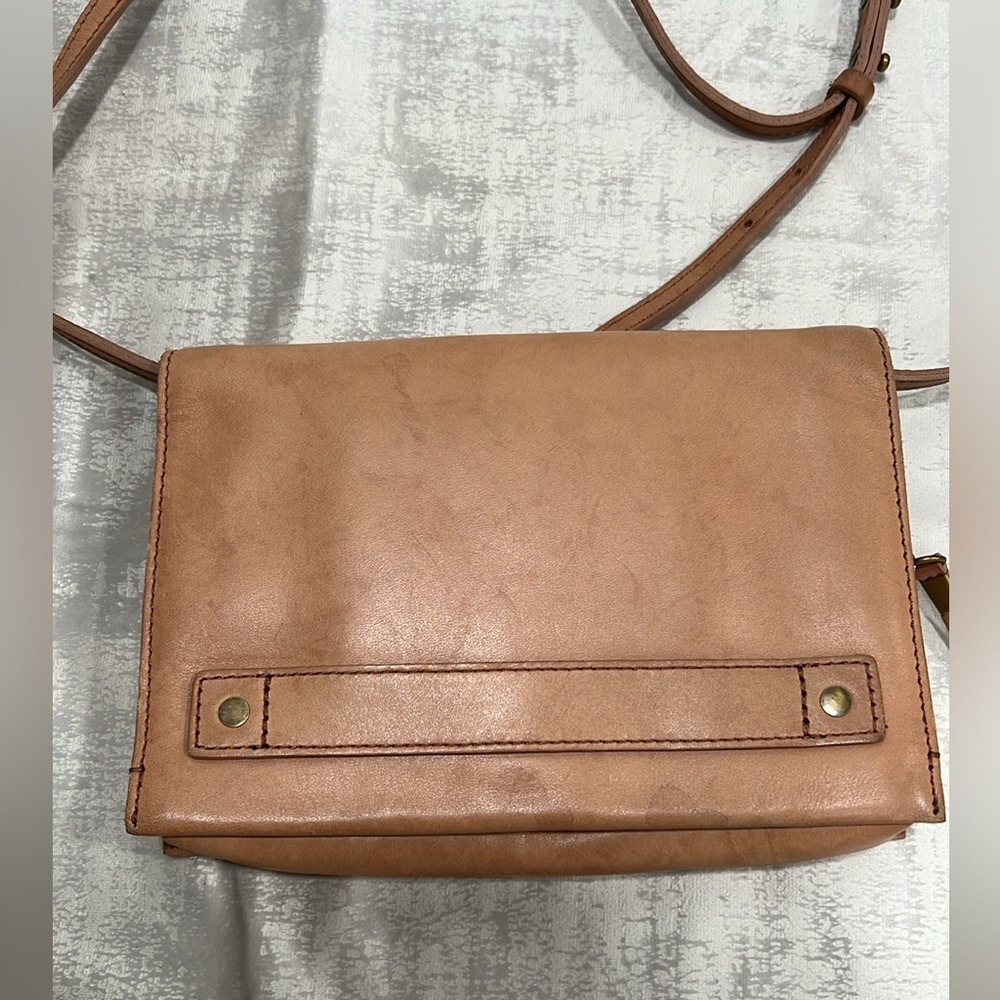 Madewell Slim Convertible Leather Crossbody Clutch Bag Purse tan Shoulder